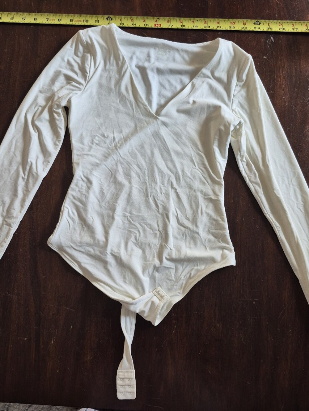 White Long Sleeve V-Neck Bodysuit